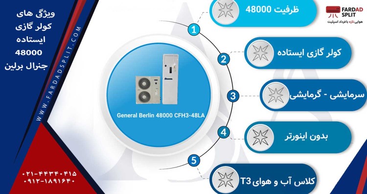 ویژگی های کولر گازی ایستاده 48000 جنرال برلین